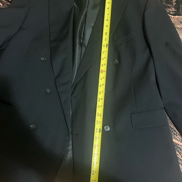 Gianni 100% wool sophisticated Black Men's Double-Breasted Blazer - Picture 3 of 6